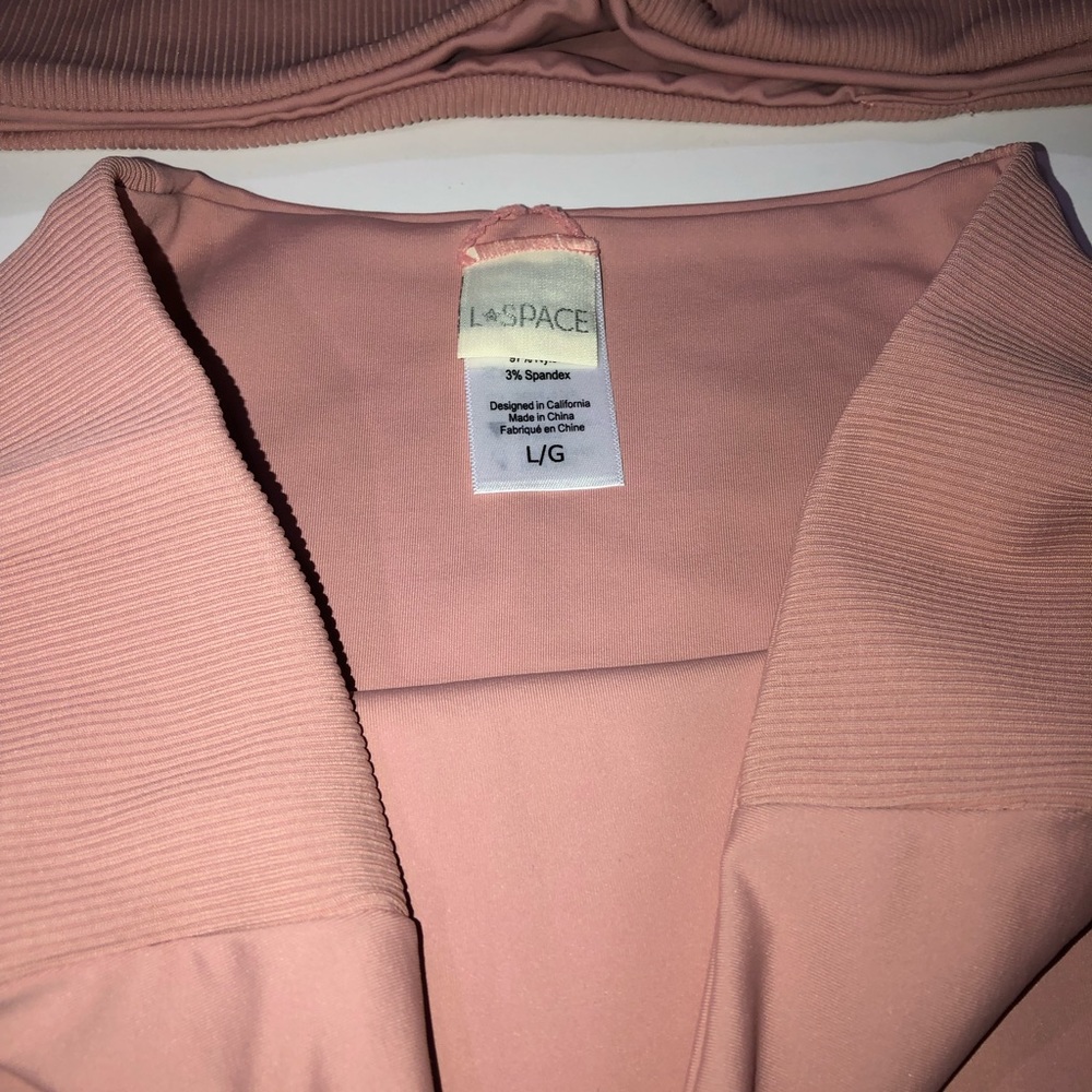 L space Jackie bikini bottoms pink high waisted/Ribbed Celeste Bikini Top - Picture 6 of 9